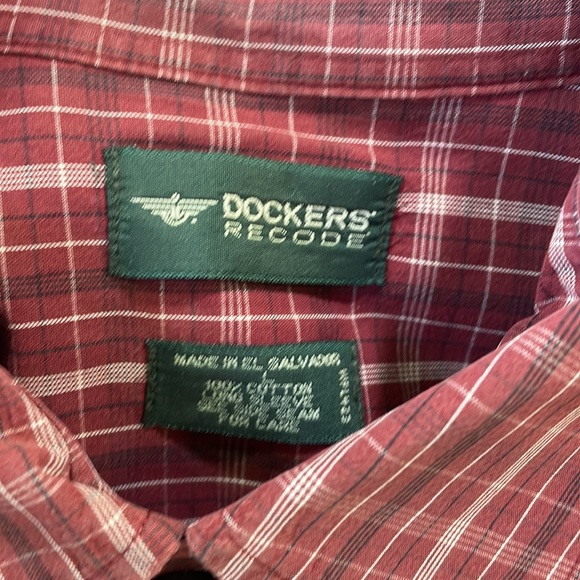 Red, black and white checked dockers button down - Picture 2 of 3
